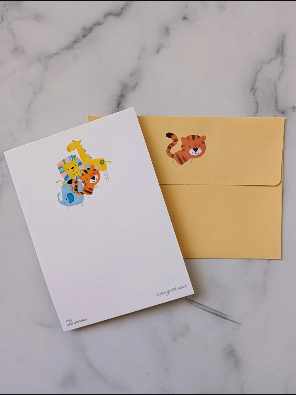 New Baby Yellow Baby Shower Card with Animal Mobile